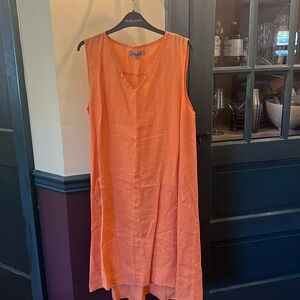 Flax large linen orange dress